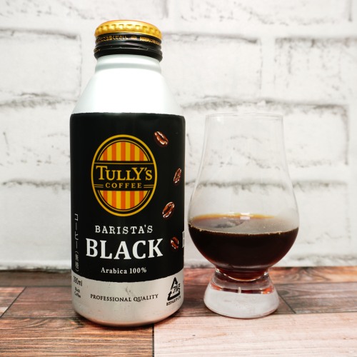 「TULLY'S COFFEE BARISTA'S BLACK」とテイスティンググラスの画像